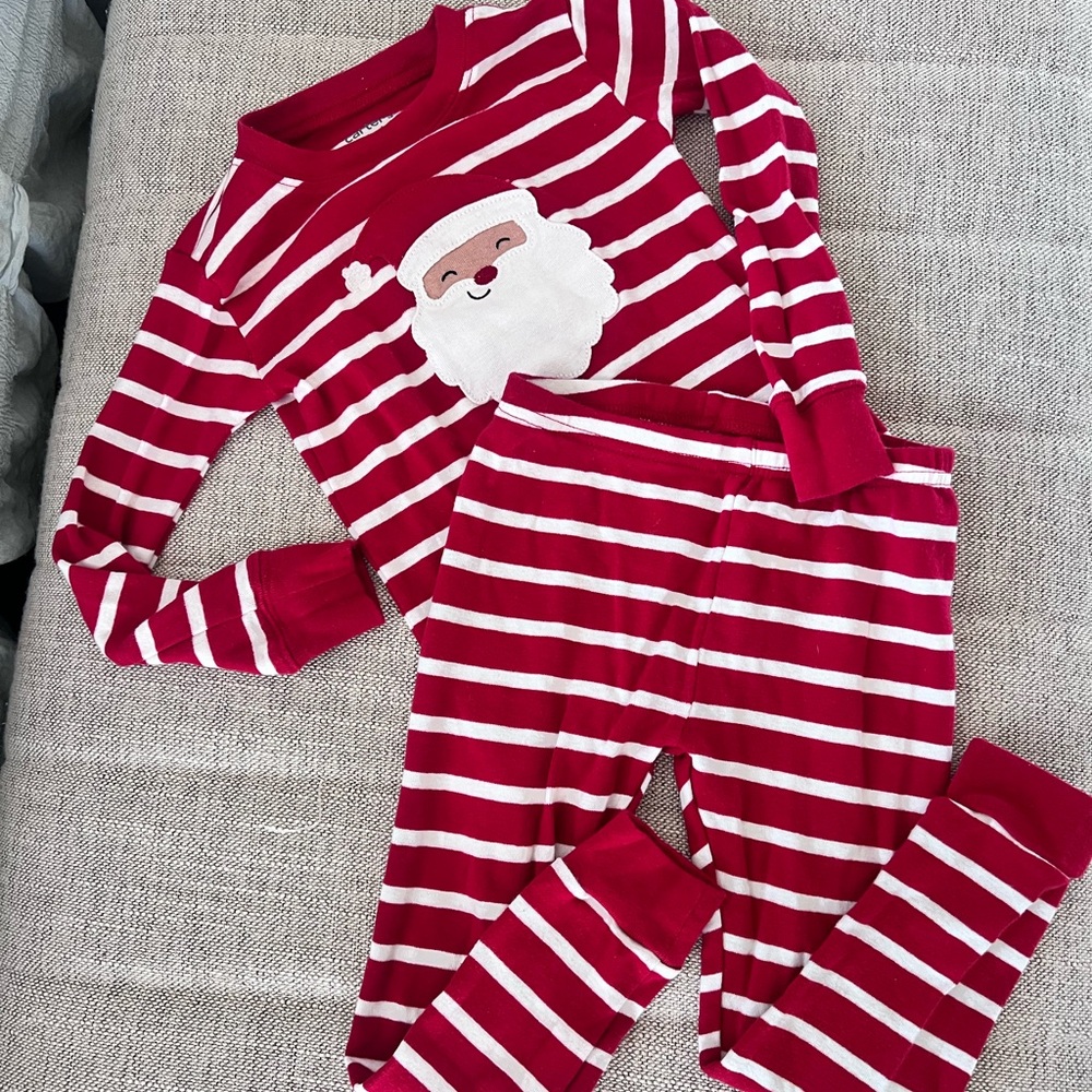 Carter's Child of Mine Red and White Striped Christmas pajama